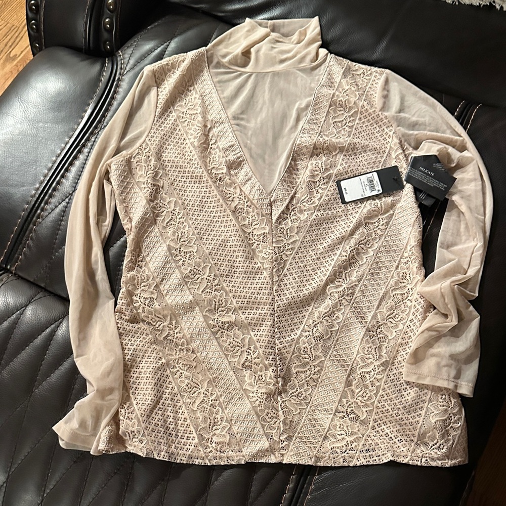 Guess Beige Lace Blouse